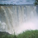 The rainy season brings with it massive amounts of muddy water down the Zambezi River, which eventually tumble over Victoria Falls