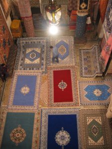 Large rugs laid out for us all over the floor; we had to walk to the 2nd story to get a good view of all these