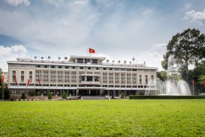 Reunification Palace, landmark in Ho Chi Minh City, Vietnam.