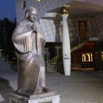 Mother Teresa sculpture in front of her Museum