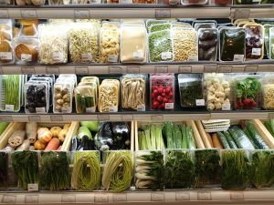 Gourmet selection of veggies in local supermarket