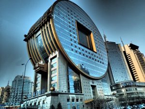 The visually unique "tire" building in Shenyang