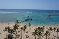 "Duke Kahanamoku Beach at the Hilton Hawaiian Village, Honolulu"