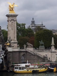 One of many boats in the heart of Paris