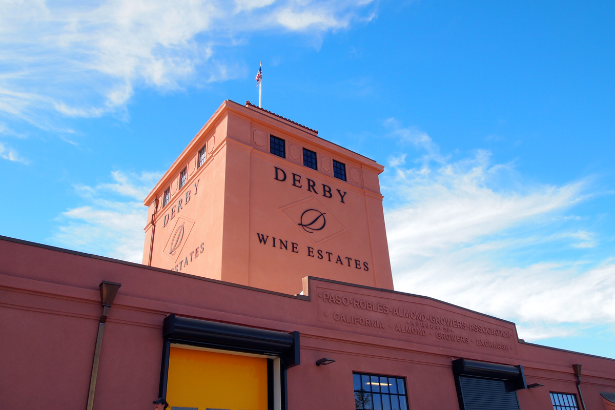 The old Paso Robles Almond Growers Association building, now housing Derby Wine Estates