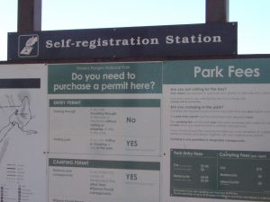 Self-registration board Flinders Ranges