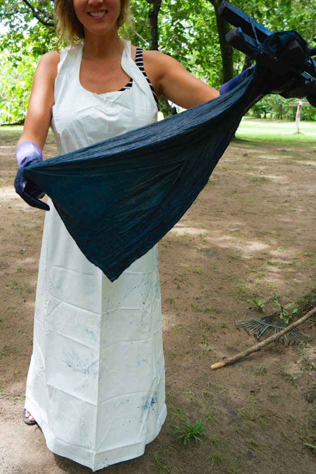 making an indigo scarf