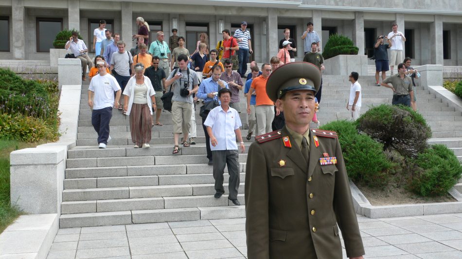 Tourists led out to the DMZ. Credit: Koryo Tours