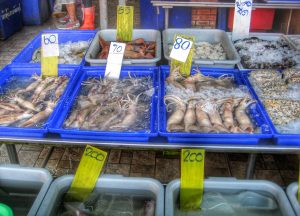 seafood vendor at Muang Mai Market - Chiang Mai, Thailand