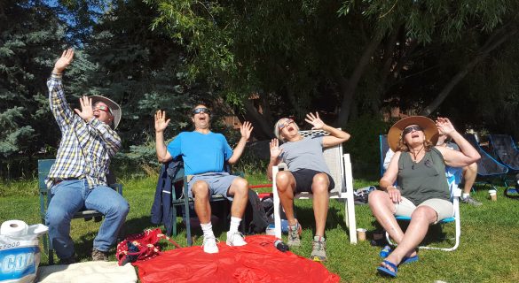 2017 Solar Eclipse Viewers Having Fun During The Event