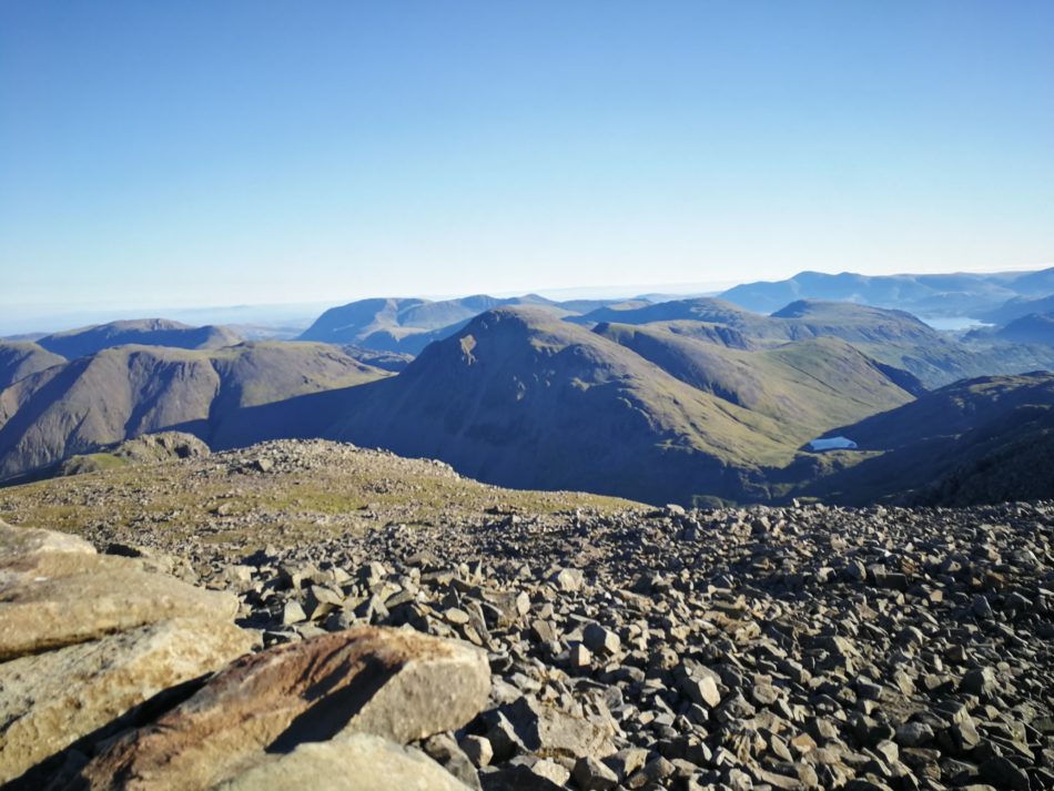 View from the top of Scafell Pike from the easy route from Wasdale Head
