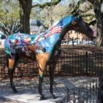 a painted horse statue