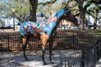 a painted horse statue