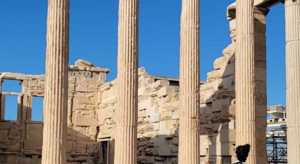 The author in front of the Parthenon in Athens