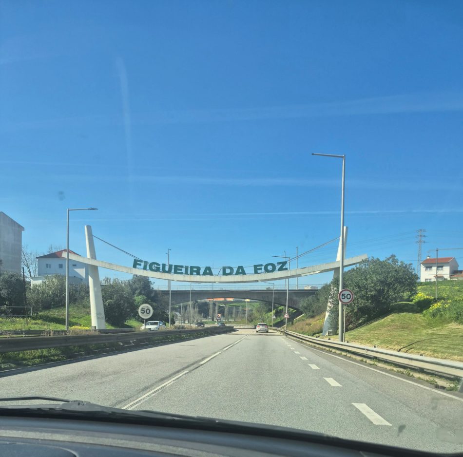 Arriving in Figueira da Foz after driving across Europe from Belgium