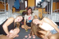 Playing cards in dorm room