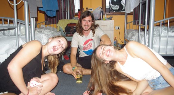Playing cards in dorm room