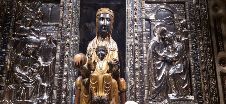 The Black Madonna of Montserrat, La Moreneta, a 12th-century Romanesque carving of the Virgin and Child