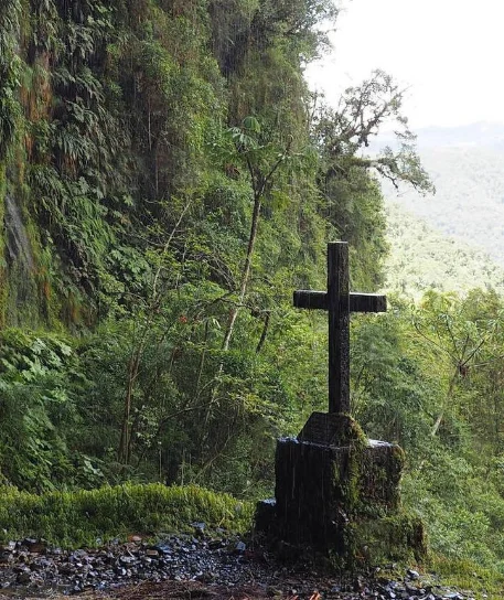 Memorial Cross on Death Road